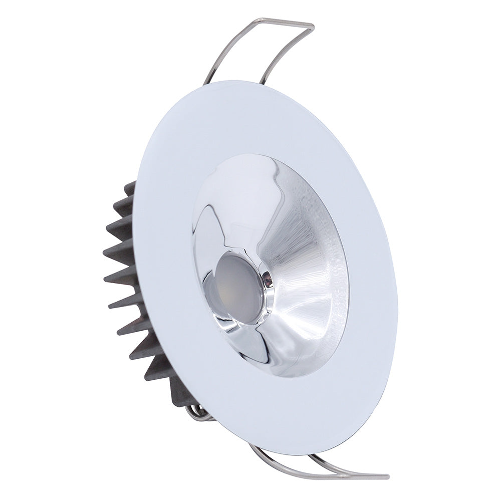 Lumitec Illusion Flush Mount LED Down Light White NonDimming White Housing Chrome Reflector 117133